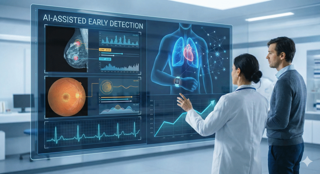 How medical professionals use AI disease detection for early diagnosis