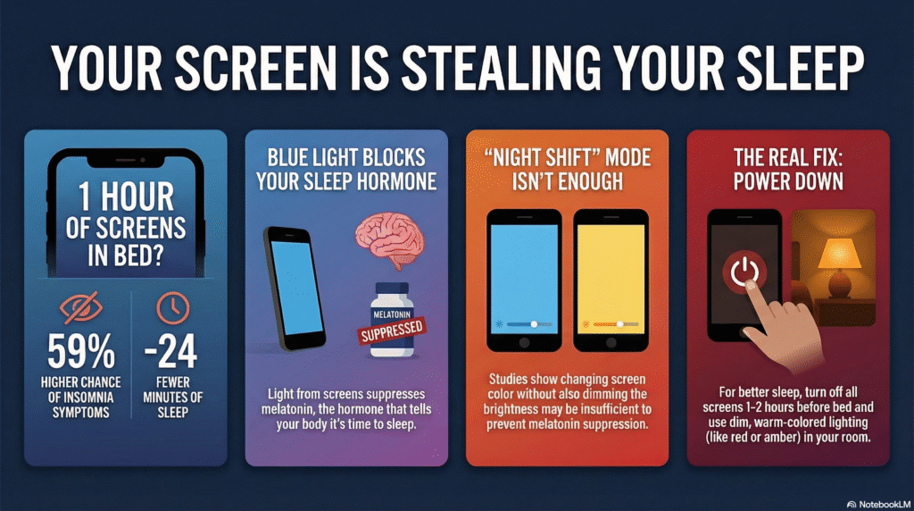 blue light sleep effects of night mode and screen brightness